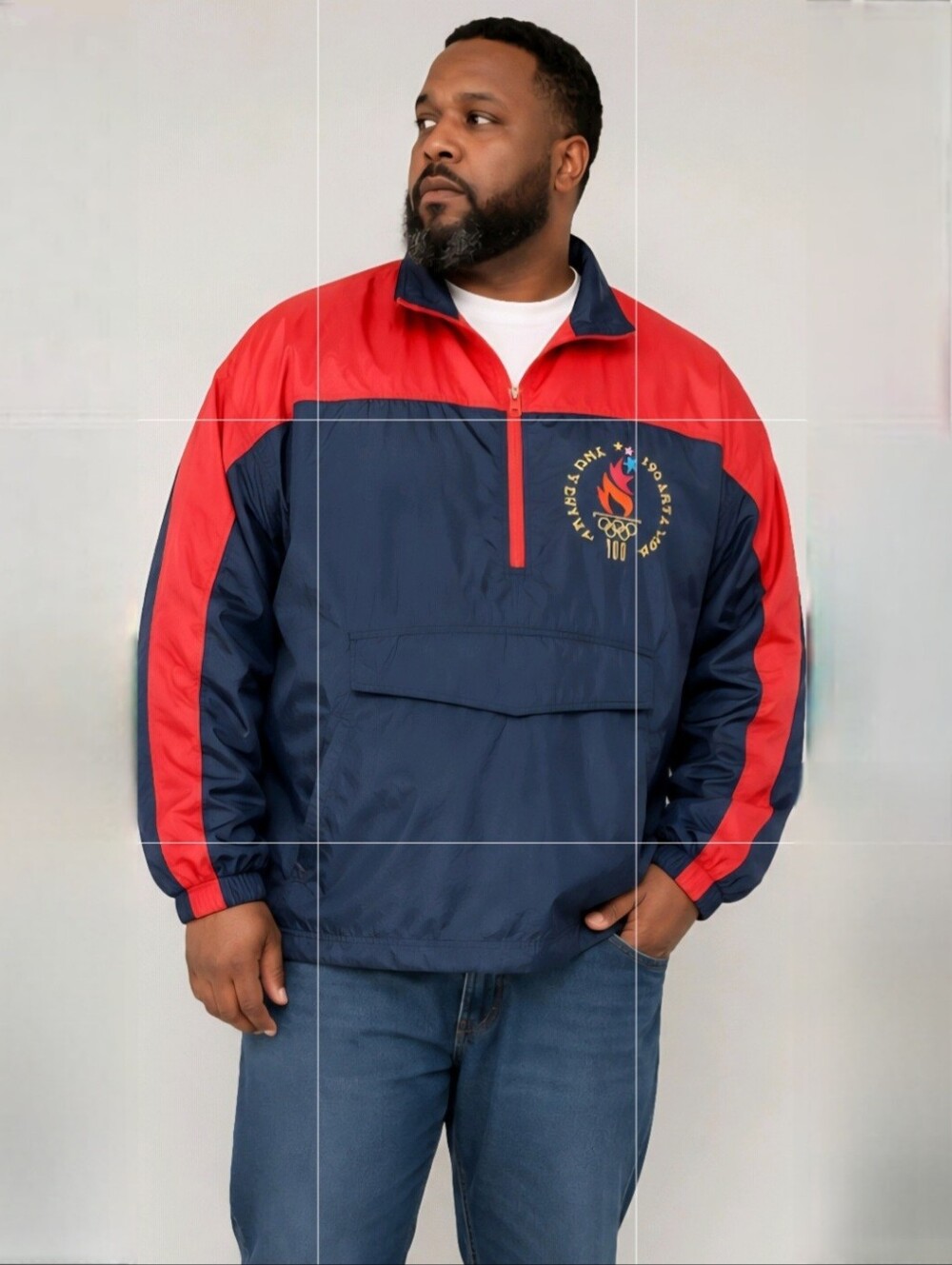 Vintage 1996 Atlanta Olympics Starter Windbreaker - 1/2 Zip Pullover XL Like New